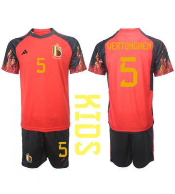 Maillot de foot Belgique Jan Vertonghen #5 Domicile enfant Monde 2022 Manches Courte (+ pantalon court)